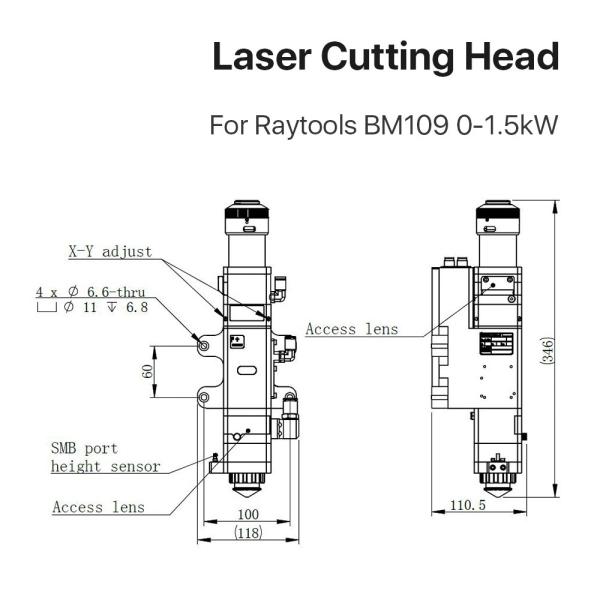 Durable 1500W Fiber Laser Welding Head Multi Function Raytools BM109