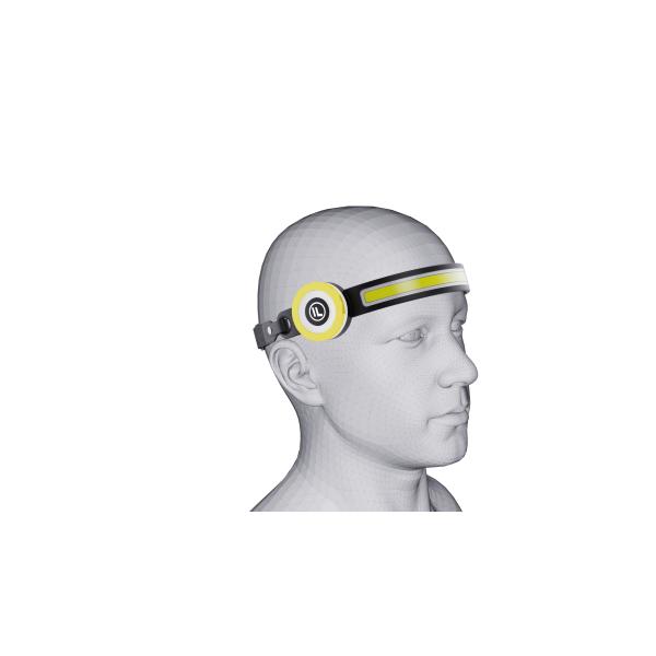 Full View Portable Headlamp with 6000K Daylight Alert and Dimmable COB LED Work Light