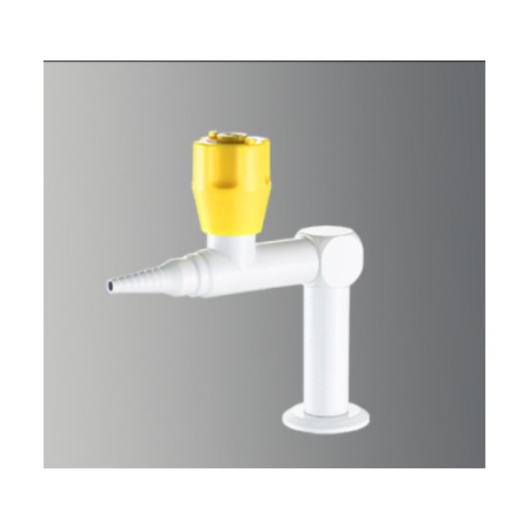 Chemical Resistant Laboratory Accessories Solid Brass Two Way Gas Valve Epoxy Coated