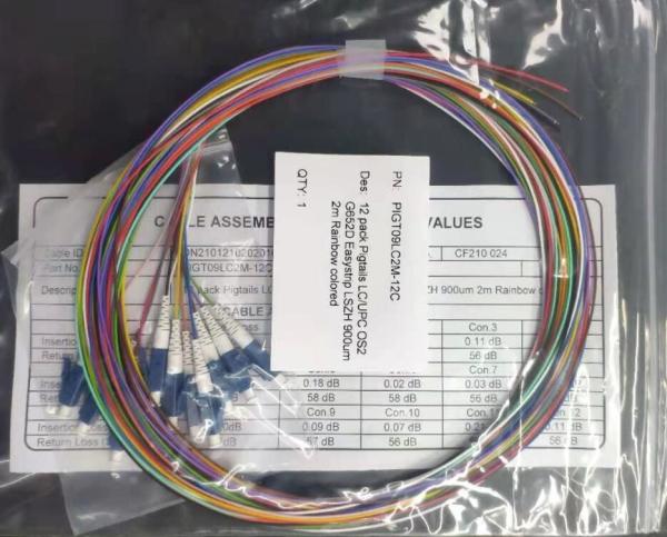 L2M Optical Fiber Pigtail, material da trança LSZH do Lc Upc