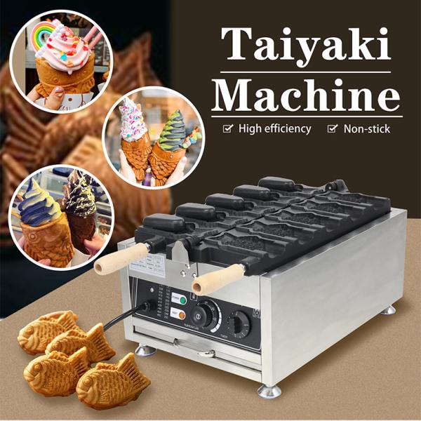 5 Большие рыбы Капацитет Корейский мороженое рыбная форма Тайяки производитель с 3000 Вт мощности