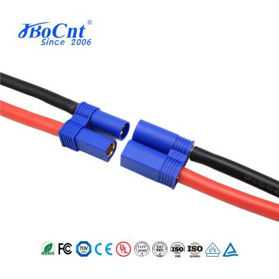 Angled Gold Plated Banana Plug 6mm Bullet Connector EC6 With Blue Housing