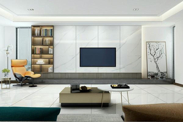 White Polished Porcelain Tile 900x1800mm Antibacterial Non-Slip AAA Grade