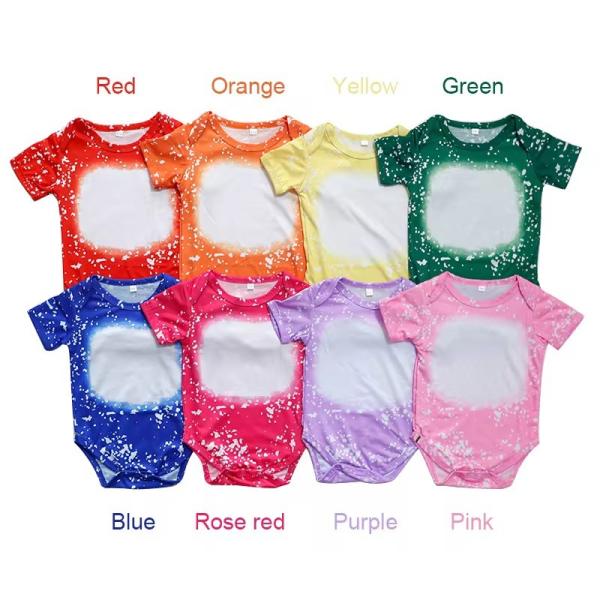 Multicolored Short Sleeved Sublimation Tie Dye Romper Blanks Light Weight