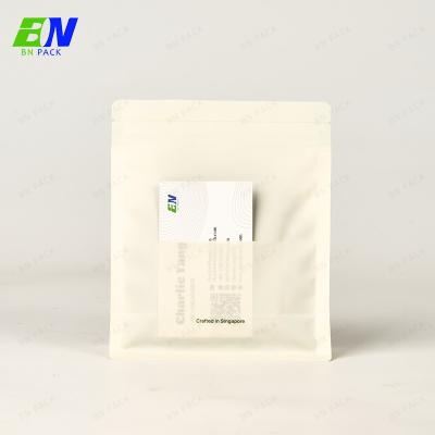 500g Recyclable PCR Plastic Coffee Bean Flat Bottom Pouch With Pocket Business Card