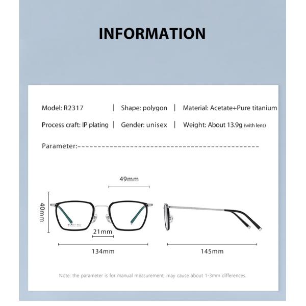 Простота металла стекел титана ацетата объектива AC для людей