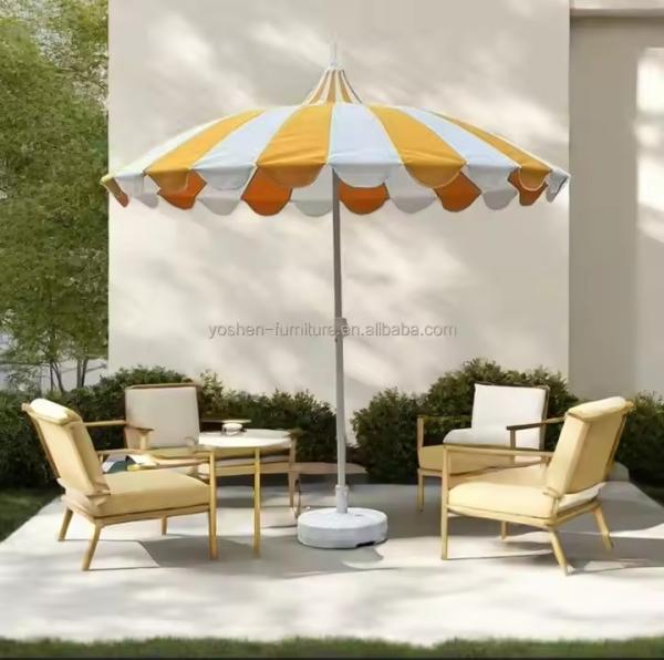 8.5 ft durable stainless steel pole white umbrella pagoda light weight pagoda outdoor umbrellas parasol-3099