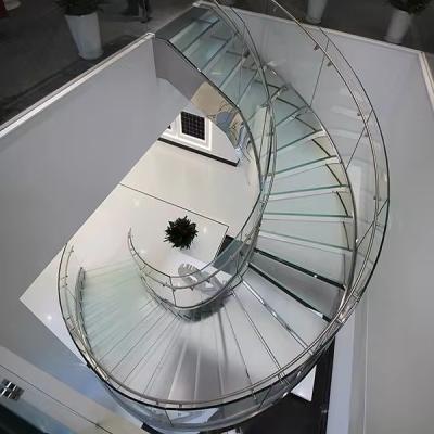 8mm 10mm Spiral Rotating Stairs Balustrades Handrails Clear PVB Sgp Curved Tempered Laminated Glass