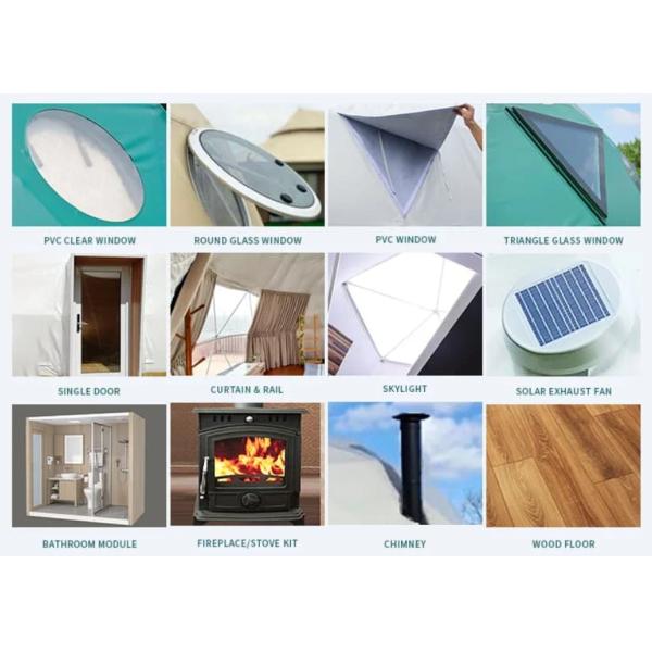 Специализированные палатки Geo Dome Коммерческая открытая семейная палатка Glamping с круглой дверью