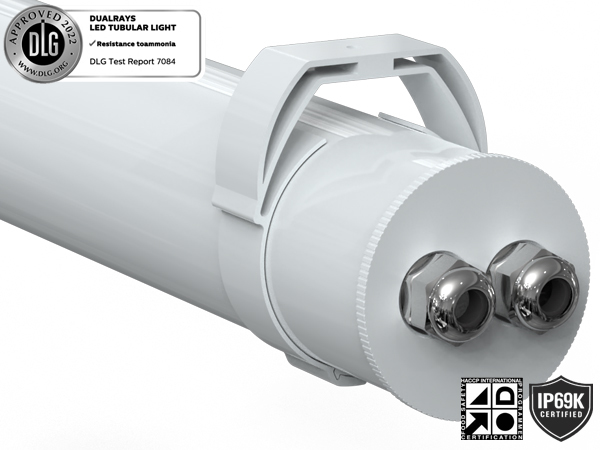 1.5m 60W IP69K IK10 TB7 LED Tubular Light for Farm with 3 or 5 wiring-through