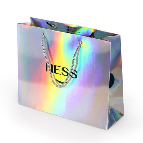 Customized Size Hand Length Handle Jewelry Paper Shopping Bag with Luxury Logo Printing