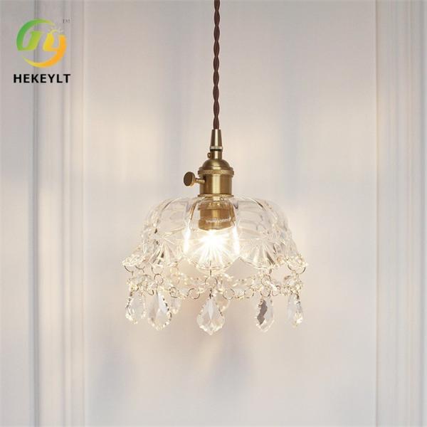 Retro Glass Pendant Light Simple Modern Bedside Restaurant Balcony Hallway Light