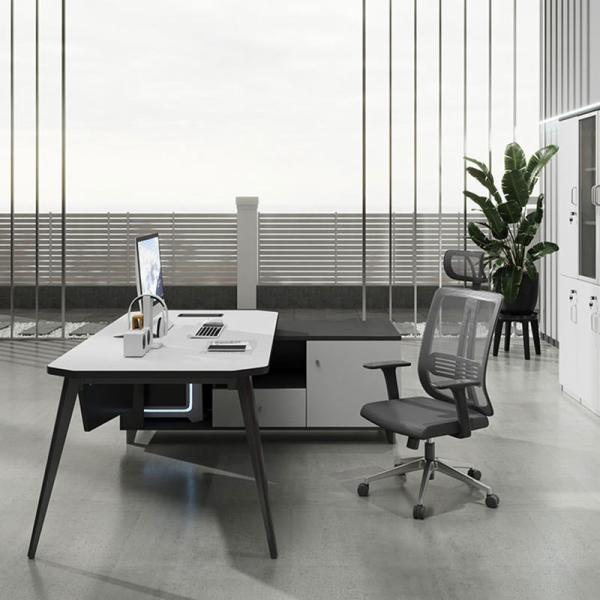 Modern CEO's Essential L Shape Wooden Executive Office Desk for Boss's Workspace