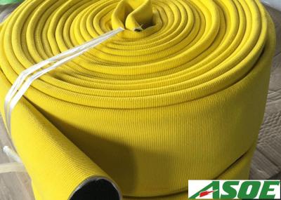 Yellow Durable Attack Line Fire Hose EPDM Rubber Lined 4 Inch 300 Psi