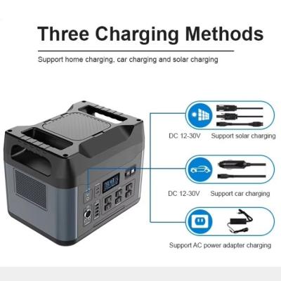 Portable Power Station Lithium Battery 1500W Pure Sine Wave AC Outlet For Outdoors Camping