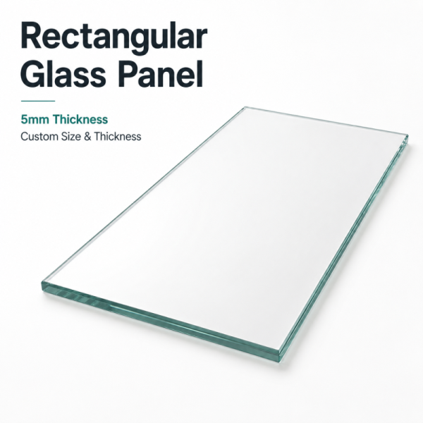 Kingstin Premium 5mm Custom Size Rectangular Glass Panel, Modern Interior Renovation Glass for Luxury Home & Office Decoration