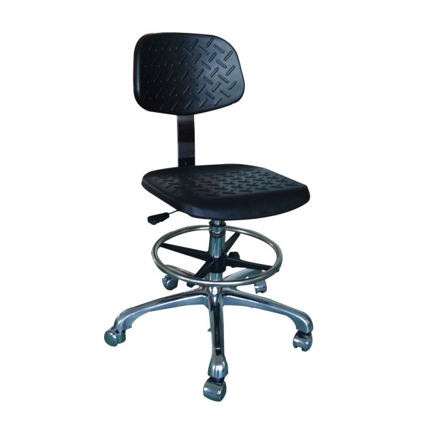 Cleanroom Anti-static PU Leather High-profile Backrest Chair With Footrest  Cleanroom Lab Chair