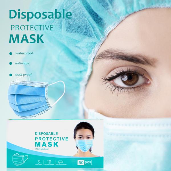 Surgical Disposable Non Woven Face Mask Skin Friendly For Air Pollution