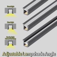 Luz linear personalizável embutida LED preto de gesso Luz de teto para sala de estar