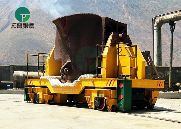 Battery Drive Sinter Plant Steel Plate Motorized Billet Rail Cast Iron Transfer Wagon