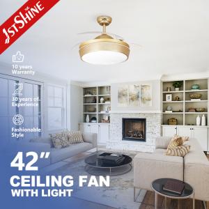Ventilador de teto transparente com lâmina oculta com luz LED 1stshine Luxury
