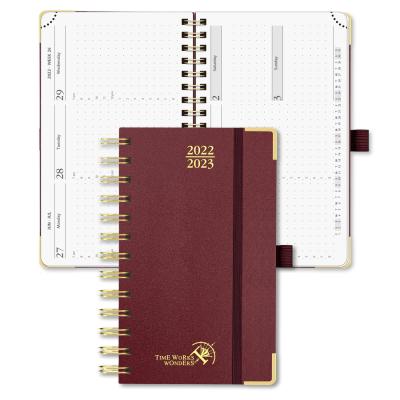 Capa dura 4,33 X 6,69 página interna vertical do planejador acadêmico semanal