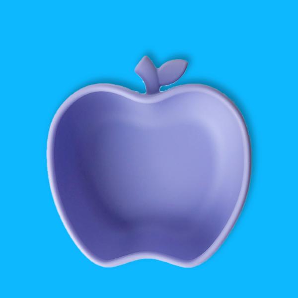Suction Silicone Baby Tray Apple Shape Food Grade Self Feeding Bowl Eco Friendly