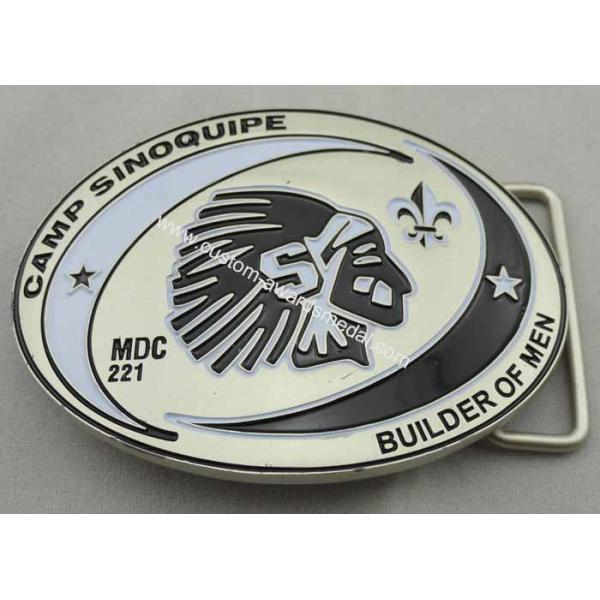 Camp Sinoquipe Belt Buckle with soft Enamel, Zinc Alloy Custom Made Men Buckles with Misty Nickel Plating