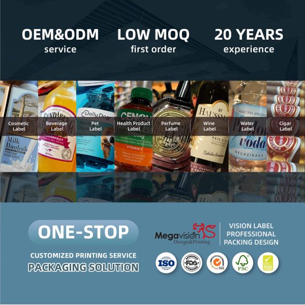 Customizable Waterproof Glossy Pharmacy Label Roll and Vinyl Sticker for Medicine Vials