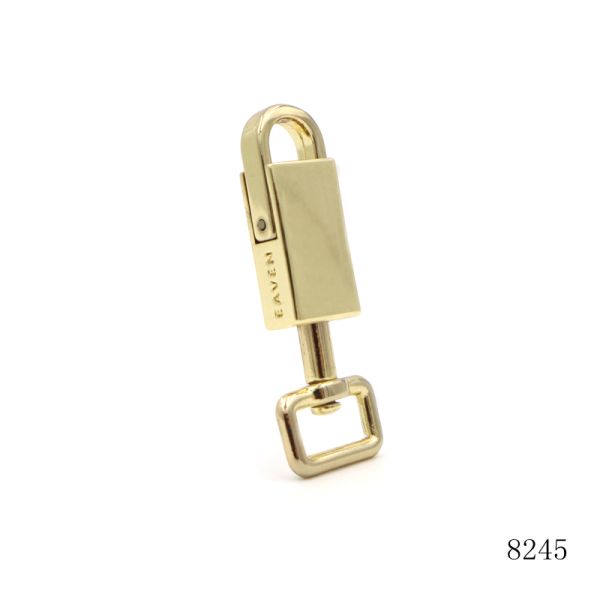 Unique Bag Swivel Snap Hook Design Gold Custom Engrave Logo Flat Clasp For 10mm Bag Strap