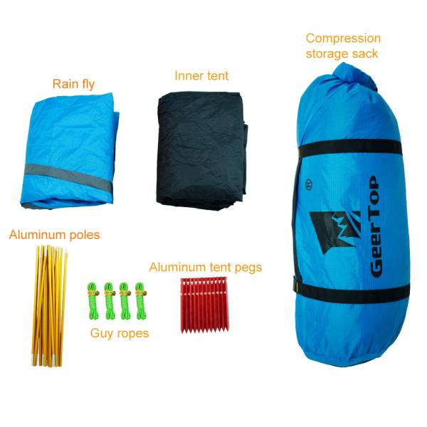 Cross Pole 2.59kg 4 Season Backpacking Tent For Camping