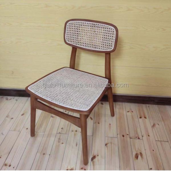 Silla de comedor de madera de ratán de ceniza sólida de diseño nórdico moderno para muebles de hogar