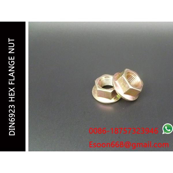 DIN6923 Flange nut DIN EN 1661 ISO 4161 Yellow Zinc Plated M3-m48 Size range Grade 4.8-12.8