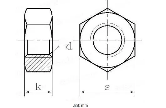 ISO4166 Hexagon Thin Nuts Hex Jam Nuts