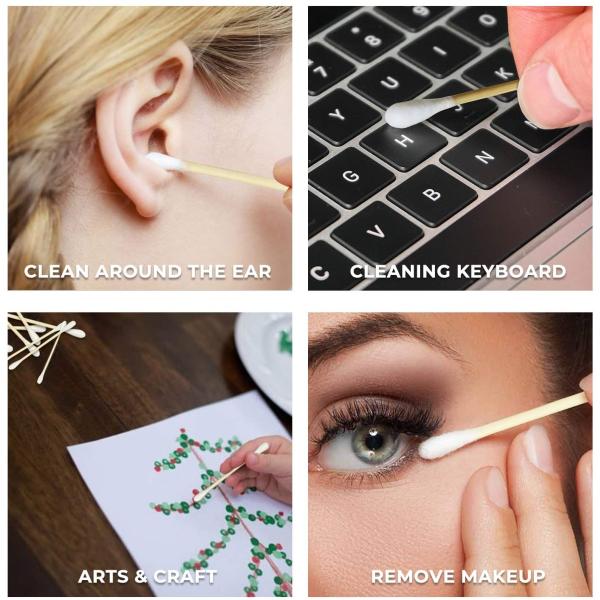 S&j Green Environment Medical Cotton Swabs Wooden Stick Premium Bamboo Stick Cotton Buds