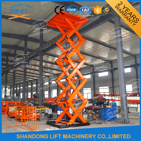2T 7M Material Stationary Hydraulic Scissor Lift Table Warehouse Hydraulic Cargo Scissor Lift with CE