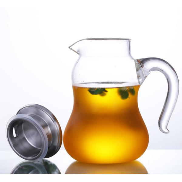 Кувшин воды ясности Пырекс стеклянный с теплостойким тыквы крышки СС Инфузер форменное