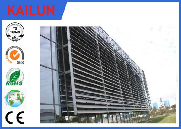 6000 Series External Aluminium Louvres , Durable Extruded Aluminium Sun Louver