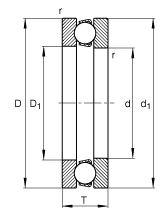 Шарикоподшипник автоматической индустрии открытый соединил твердость подшипника тяги 58-63ХРК