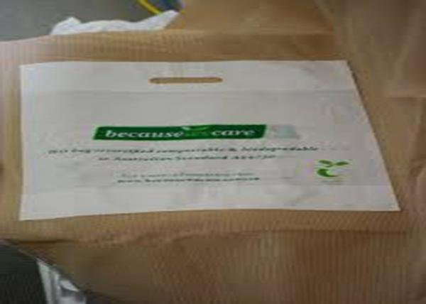 D-Cut Handle Eco Friendly Food Packaging , OEM Plastic Biodegradable Shopping Bags