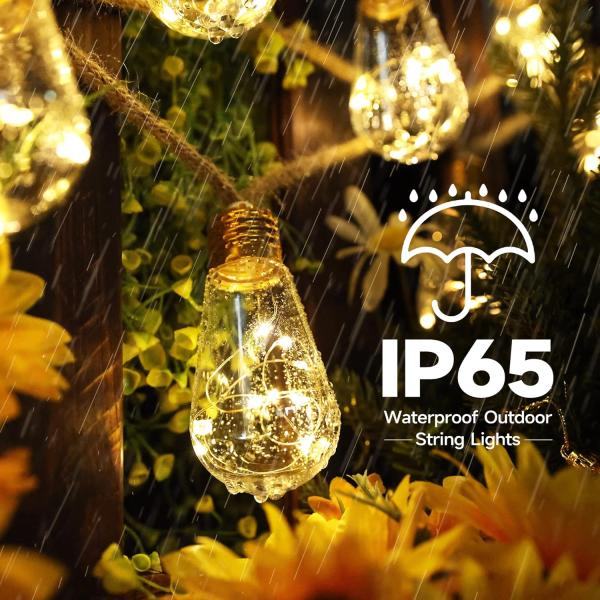 20 футов солнечных светодиодных на открытом воздухе декоративные феи Рождество Струнные огни