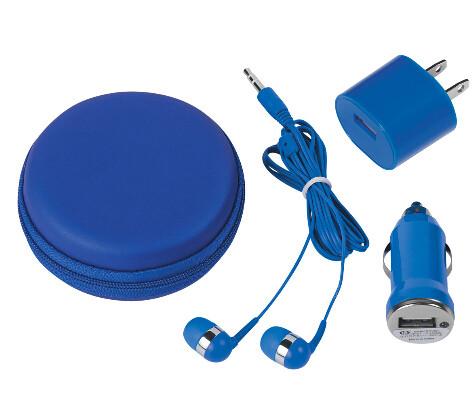 Freeuni Earphone Travel Kit packaging +car charger+travel charger Universal travel charger