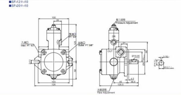 Woodworking Machinery Hydraulic Variable Vane Pump CML 38×25×18cm Size