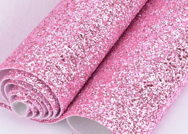 Synthetic PU Leather Material Glitter Upholstery Fabric Match Backing Color