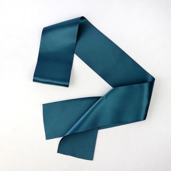 Fancy Silver Satin Ribbon , Pink / Dark Blue Double Faced Satin Ribbon