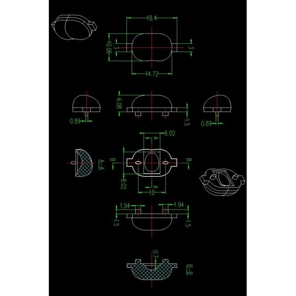 Las lentes ópticas llevadas claras, llevaron grado de la lente 60 x 135 de la luz de calle