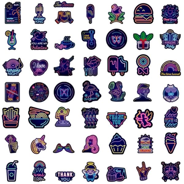 Personalized Neon PVC Kiss Cut Stickers Decals For Home Luggage