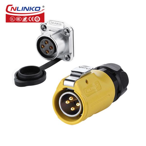 Cnlinko M20 Power Cable LED Light Connectors Electric Bicycle IP68 4 Pin Waterproof Connector