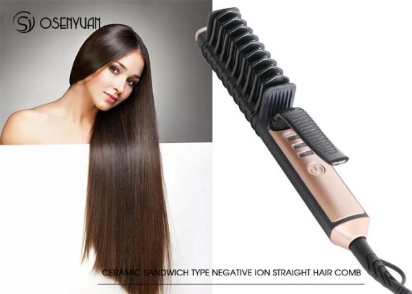 75W Ceramic Hair Straightener Comb , Professional Hair Straightening Comb