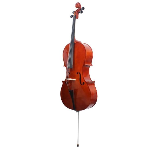 China Hand Made  Professional Wholesale Glossy Varnishing 4/4 Cello The panels are  made of solid spruce wood